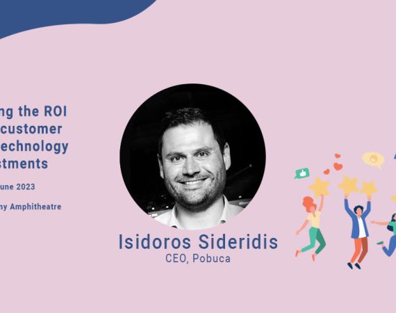 Banner of Isidoros Sideridis showing him as a speaker in the Customer Service conference in Athens, 2023
