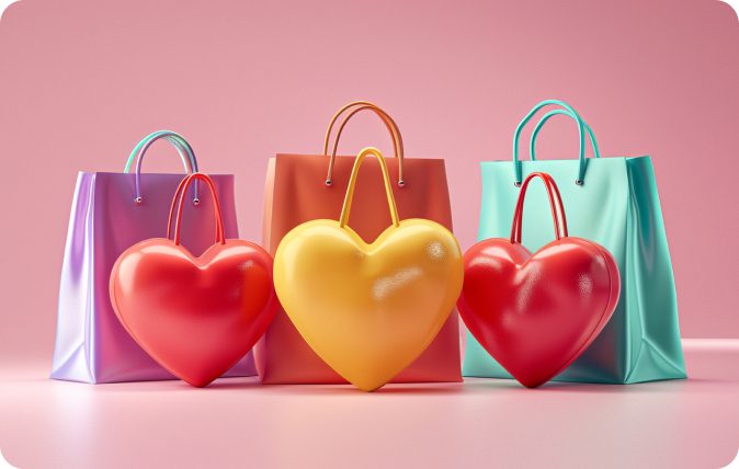 heart shaped paper bags